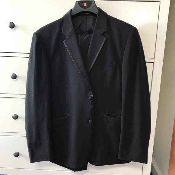 Tuxedo 100% Wool Black Blazer w/Satin Accents 42R - Picture 1 of 5